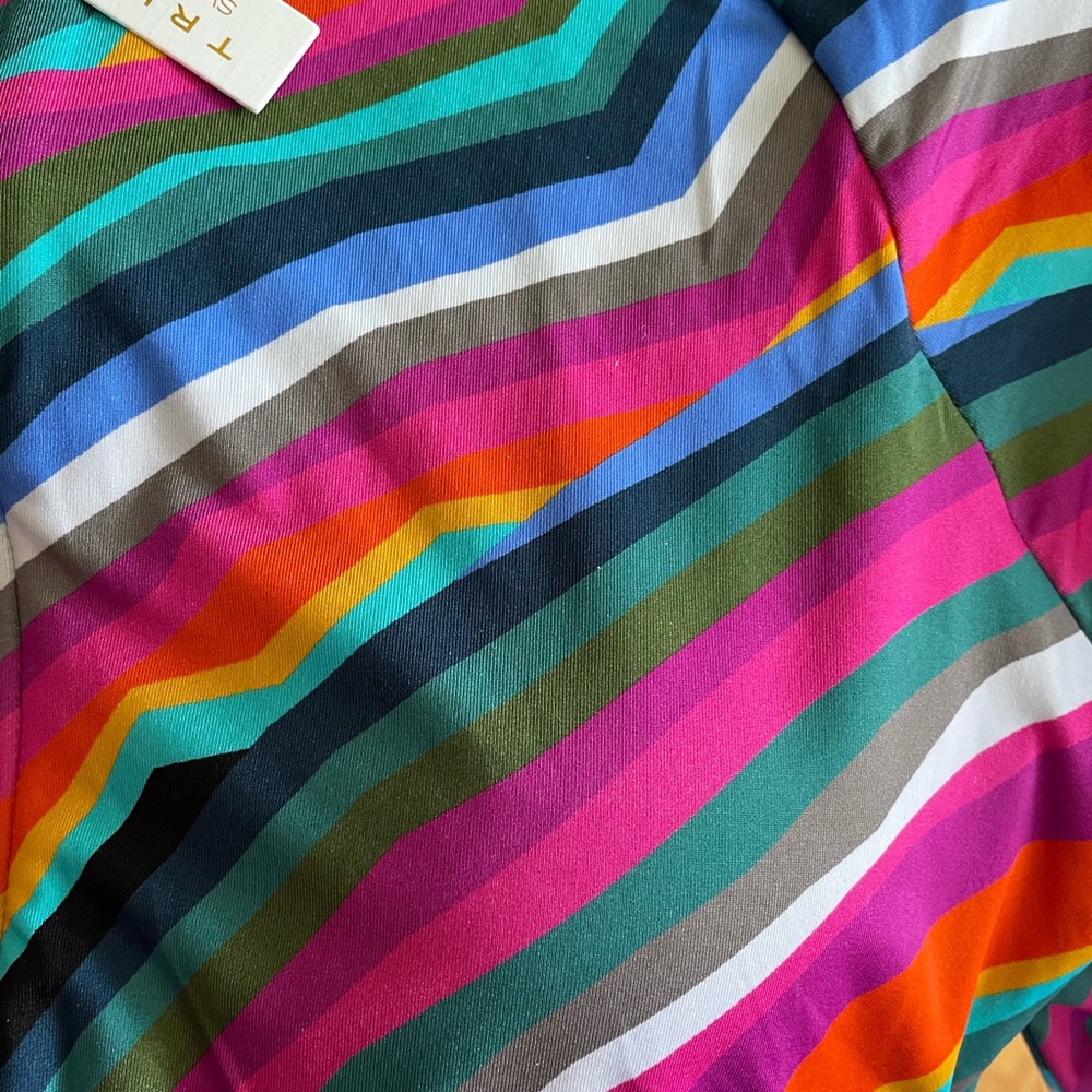 Trina Turk Multi-Color Chevron Long-Sleeve One-Piece Swimsuit - Picture 4 of 13